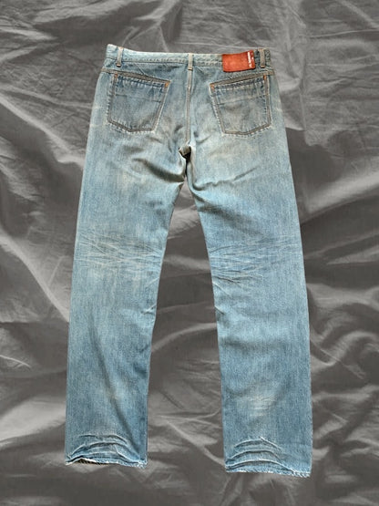 JILSANDER Distressed Denim Pants Indigo Size XL