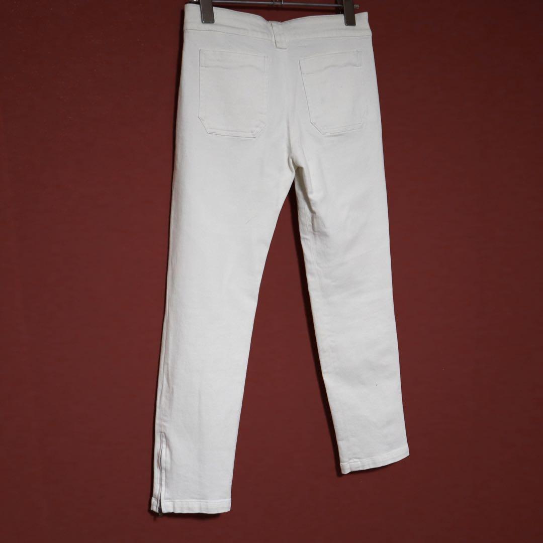 Balenciaga Vintage Hem Zip White Denim Size 34