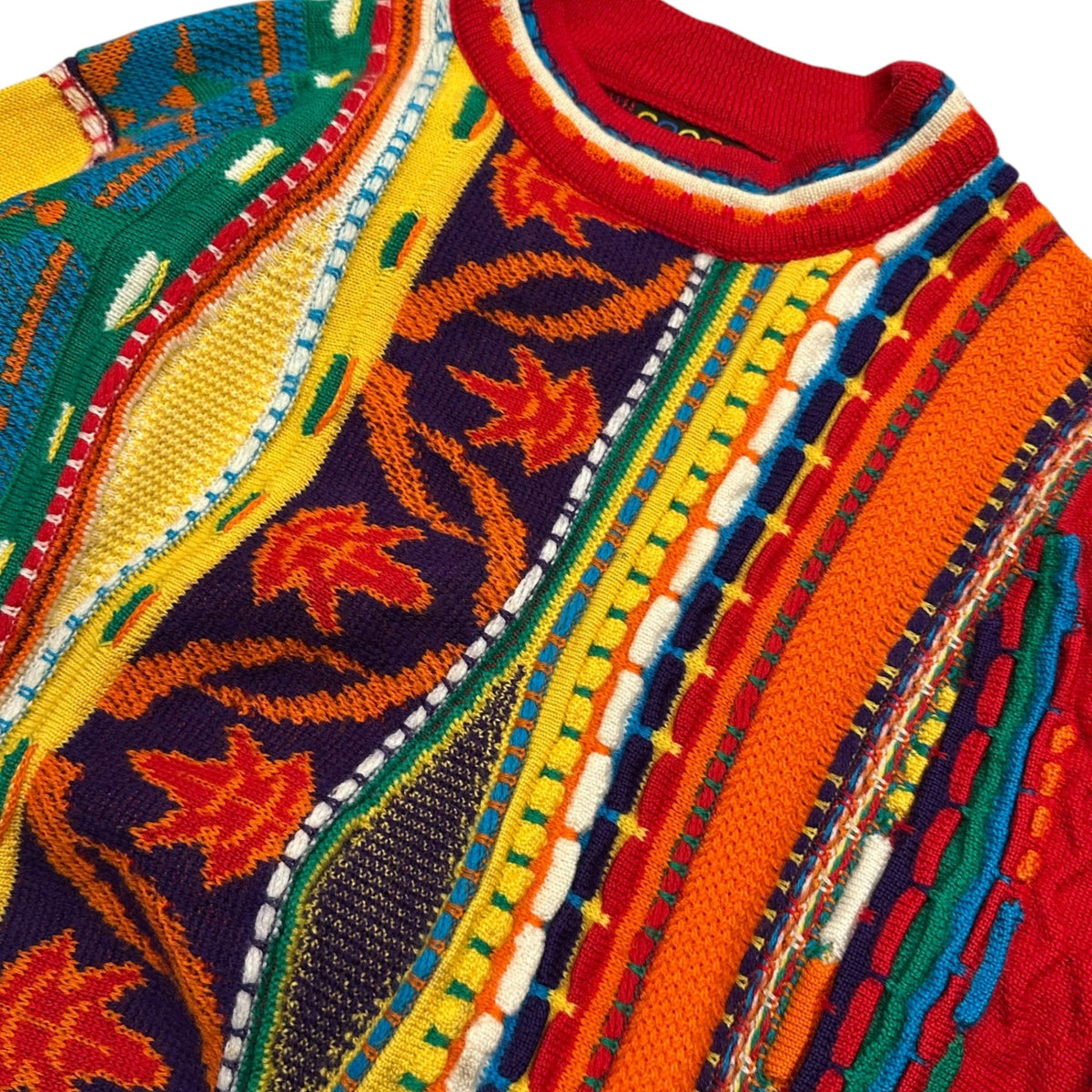 COOGI 90s Classic Multi-Color 3D Knit Sweater Multi Size M