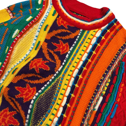 COOGI 90s Classic Multi-Color 3D Knit Sweater Multi Size M