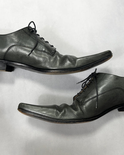 Dolce & Gabbana Plain Toe Leather Derby Shoes Black Size 13