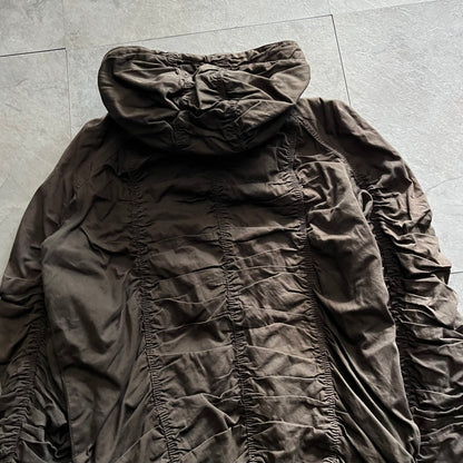 Vintage Y2K Brown Shirring Cotton Jacket Size S