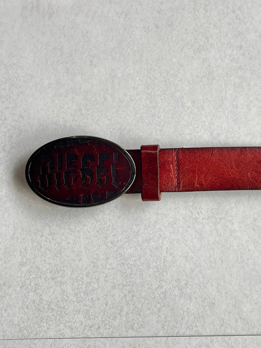 Diesel Red Logo Belt