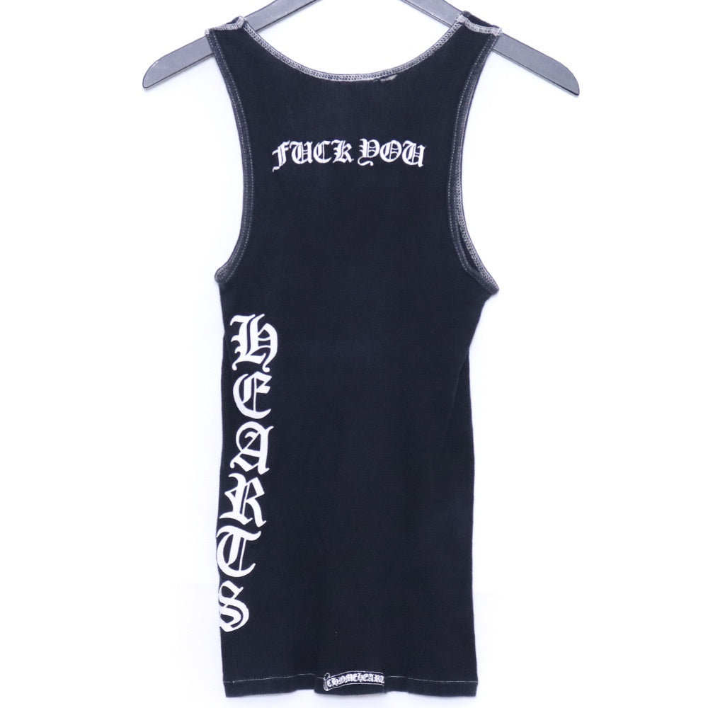 CHROME HEARTS Side Logo Fuck You Tank Top Black Size S