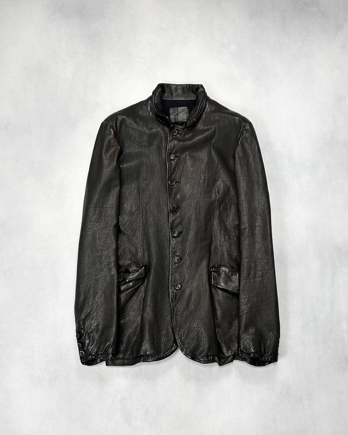 Isamu Katayama Backlash Garment-Dyed Leather Jacket Size M