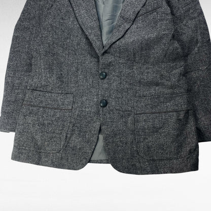 Harris Tweed Wool Tailored Jacket Gray Size M