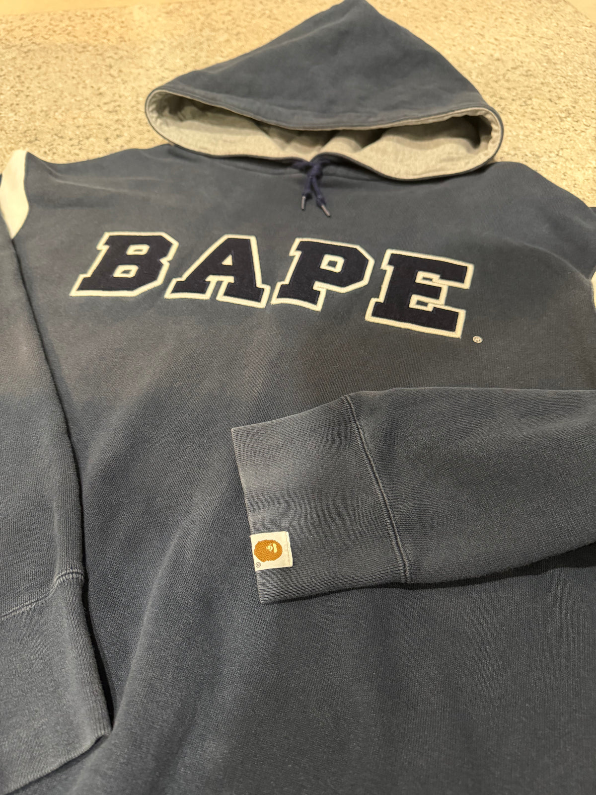 Bape Navy Pullover Hoodie Size L
