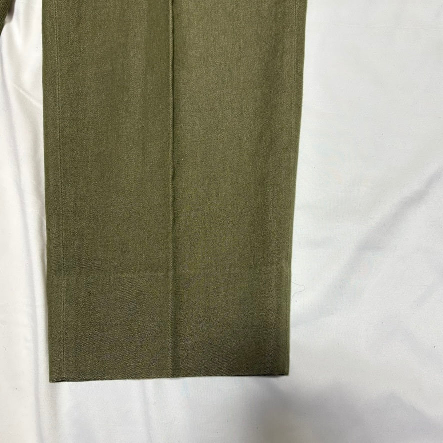 KENZO 90s Khaki Cotton Wool Two-Pleat Slacks Size 4