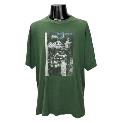 SONIC YOUTH 90s "DANCING KIDS" Green Vintage T-Shirt Size XL