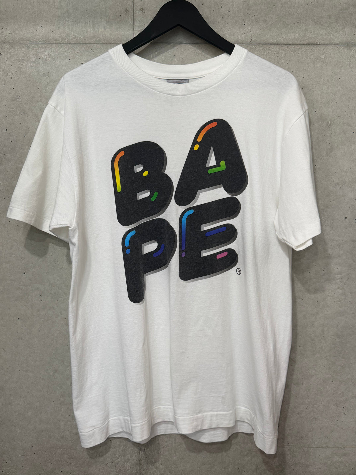 BAPE 00s BUBBLE LOGO T-Shirt White Size L