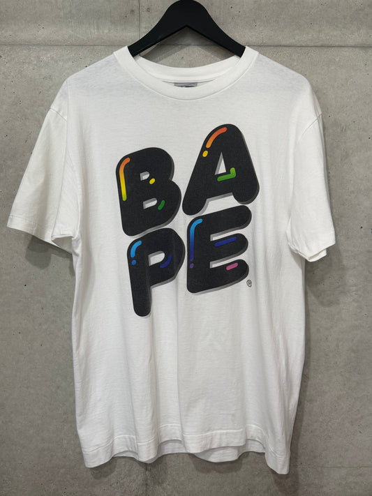 BAPE 00s BUBBLE LOGO T-Shirt White Size L