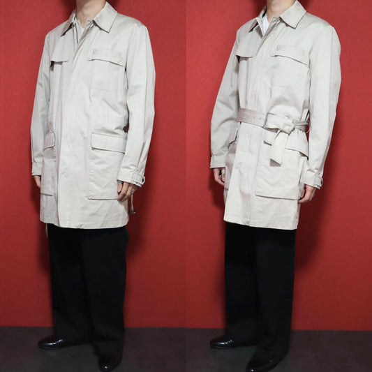 Jil Sander Work Design Belted Long Coat Size 46