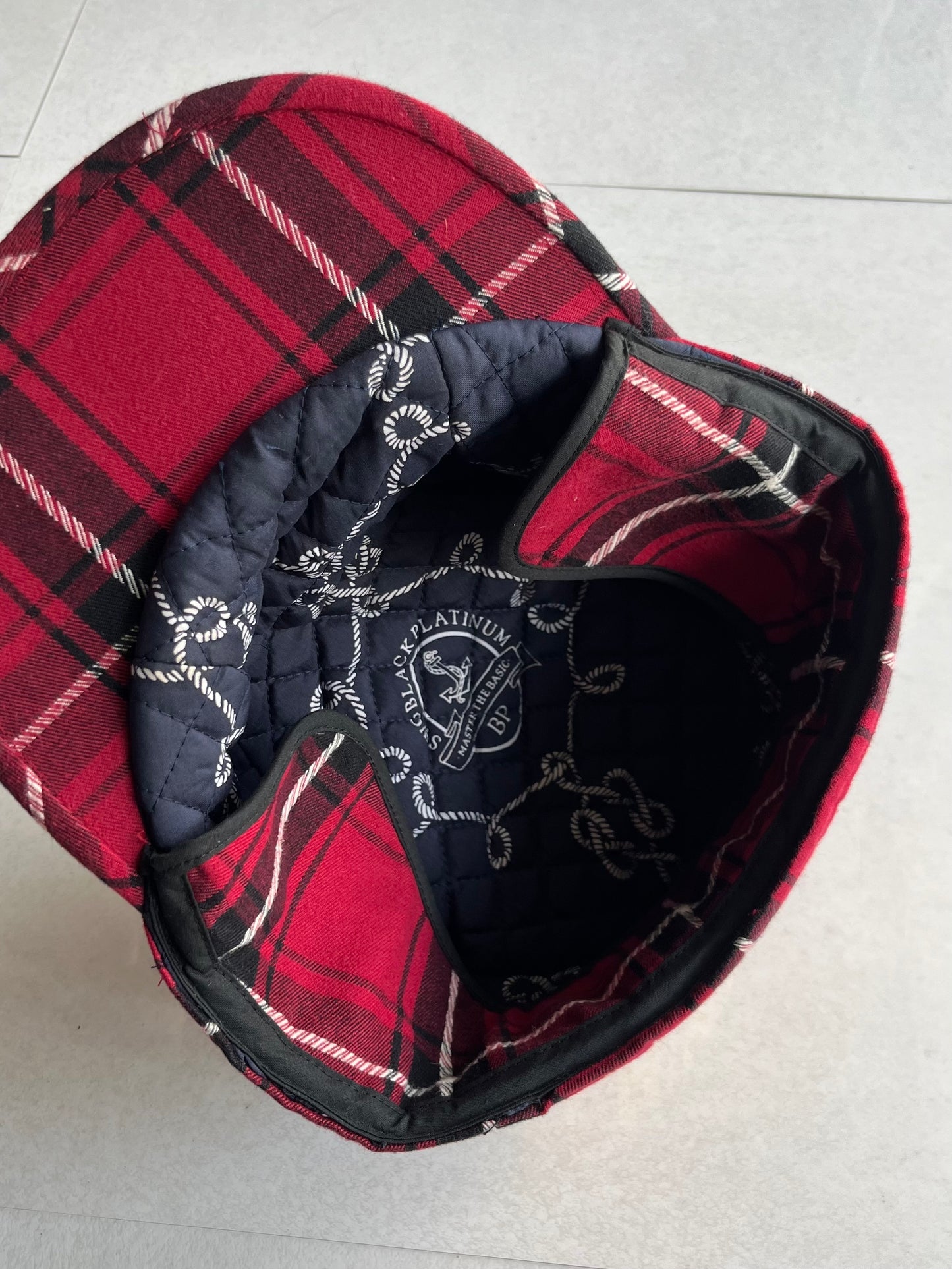 Vintage SWG BLACKPLATINUM Red Check Cap Size L