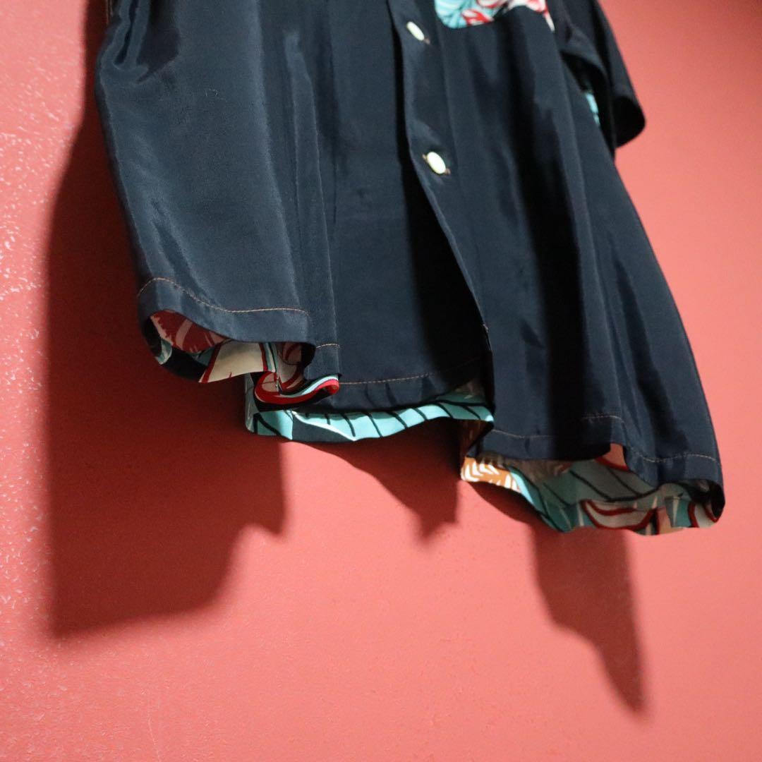 SUN SURF 00s Artvogue Hula Girl Open Collar Shirt Size L
