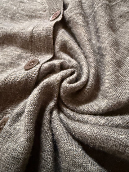 DRIES VAN NOTEN 2000s Wool Linen Gold Thread Cardigan Size S