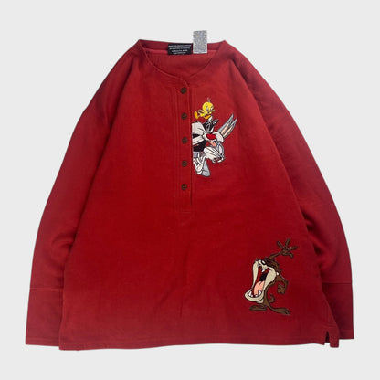 LOONEY TUNES 90s Sweatshirt Red Size L