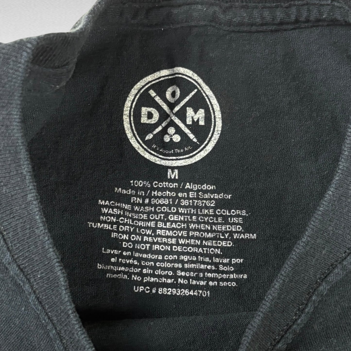 DOM Short Sleeve T-Shirt Black Size M