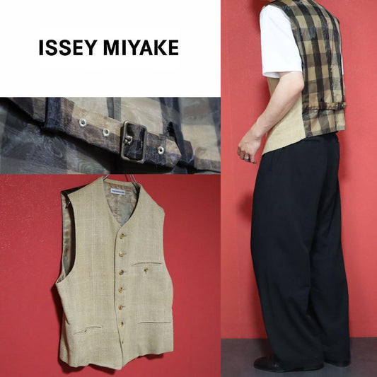 ISSEY MIYAKE MEN 97AW Archive Silk Check Vest Size L