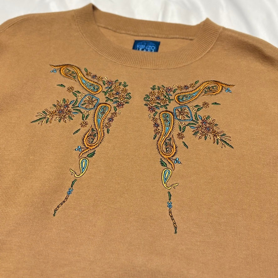KENZO JEANS Yellow Embroidered Cotton Sweatshirt Free Size