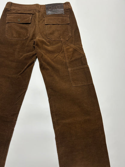 Dolce & Gabbana D&G 2000s Corduroy Cargo Pants Dark Size 50