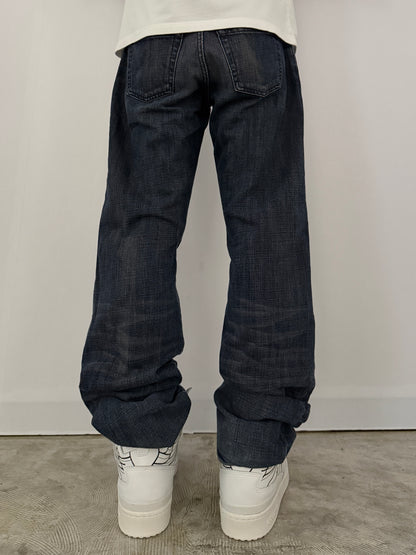 Emporio Armani Bleach Fade Blue Denim Jeans Size 30