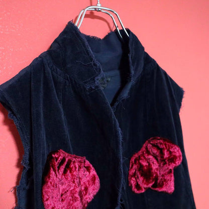 Comme des Garcons 04SS Velour Raw Edge Long Vest Size M