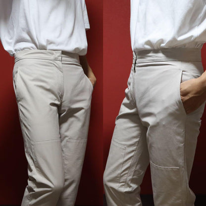 Jil Sander Beige Knee Patch Design Cotton Chinos Size 34