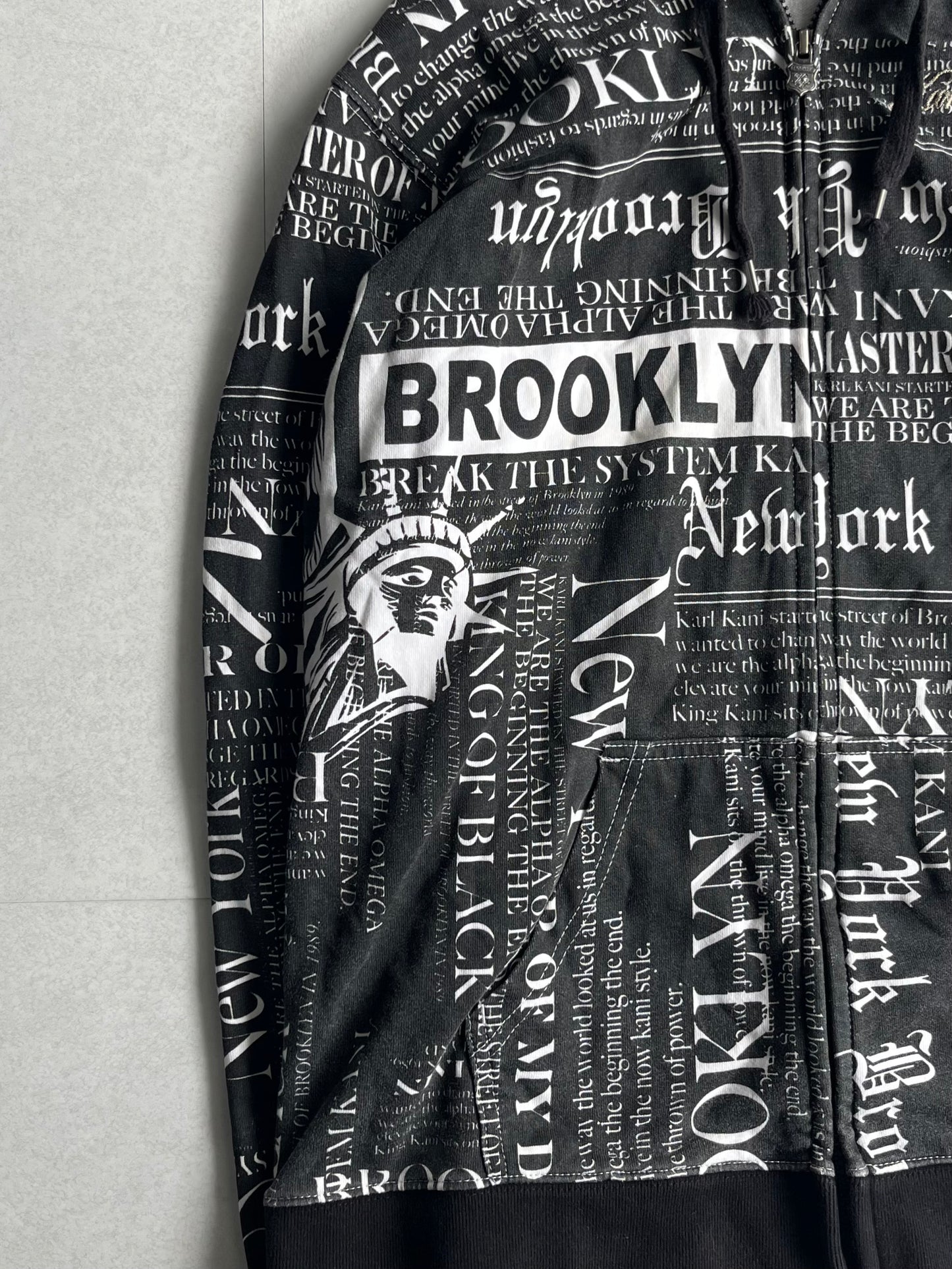 Karl Kani Black Zip Hoodie Size L