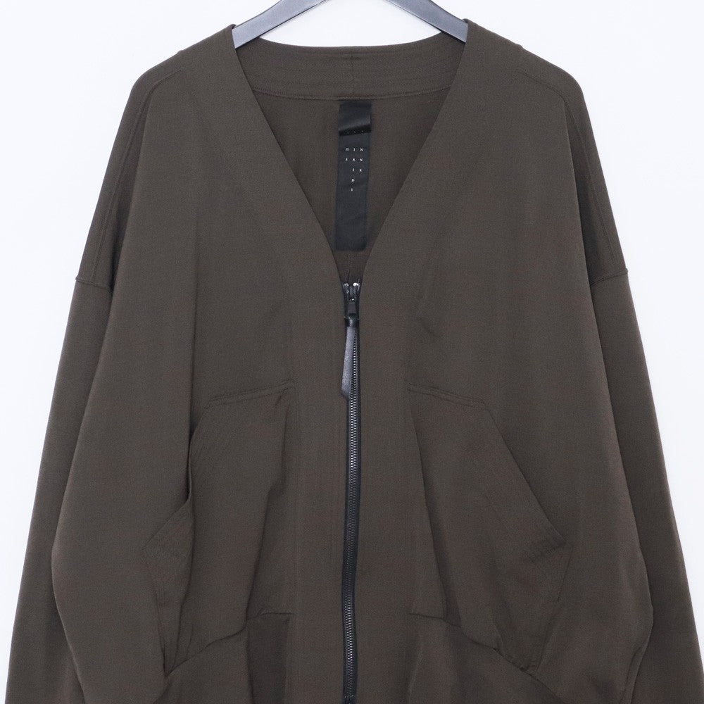 THE VIRIDI-ANNE 24SS Nylon Smooth Zip Cardigan Gray Size 3