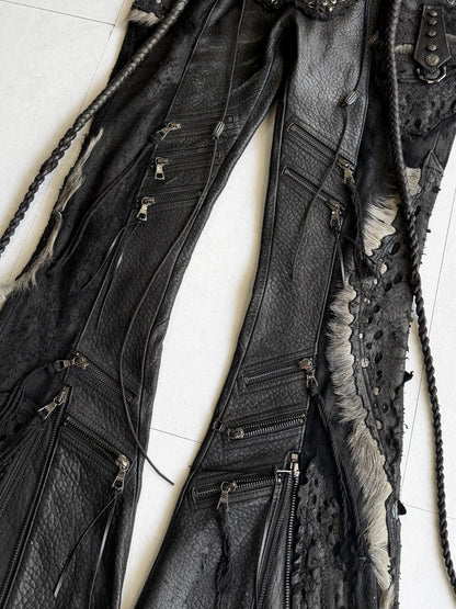 1vfudie S12 Distressed Leather Pants
