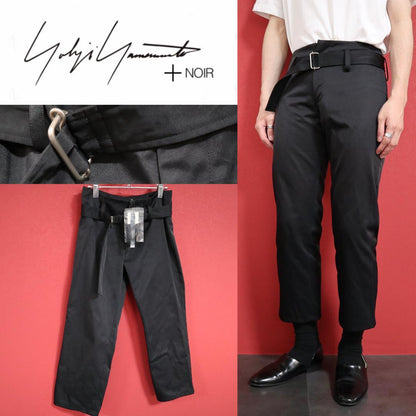 Yohji Yamamoto Mode Silver Belted Nylon Pants Black Size 2
