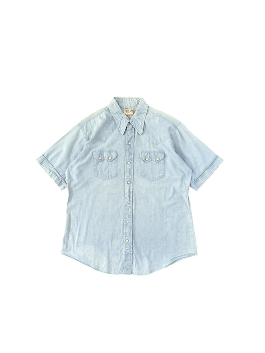 WASHINGTON DEE CEE 70s Vintage Western Chambray Size 16