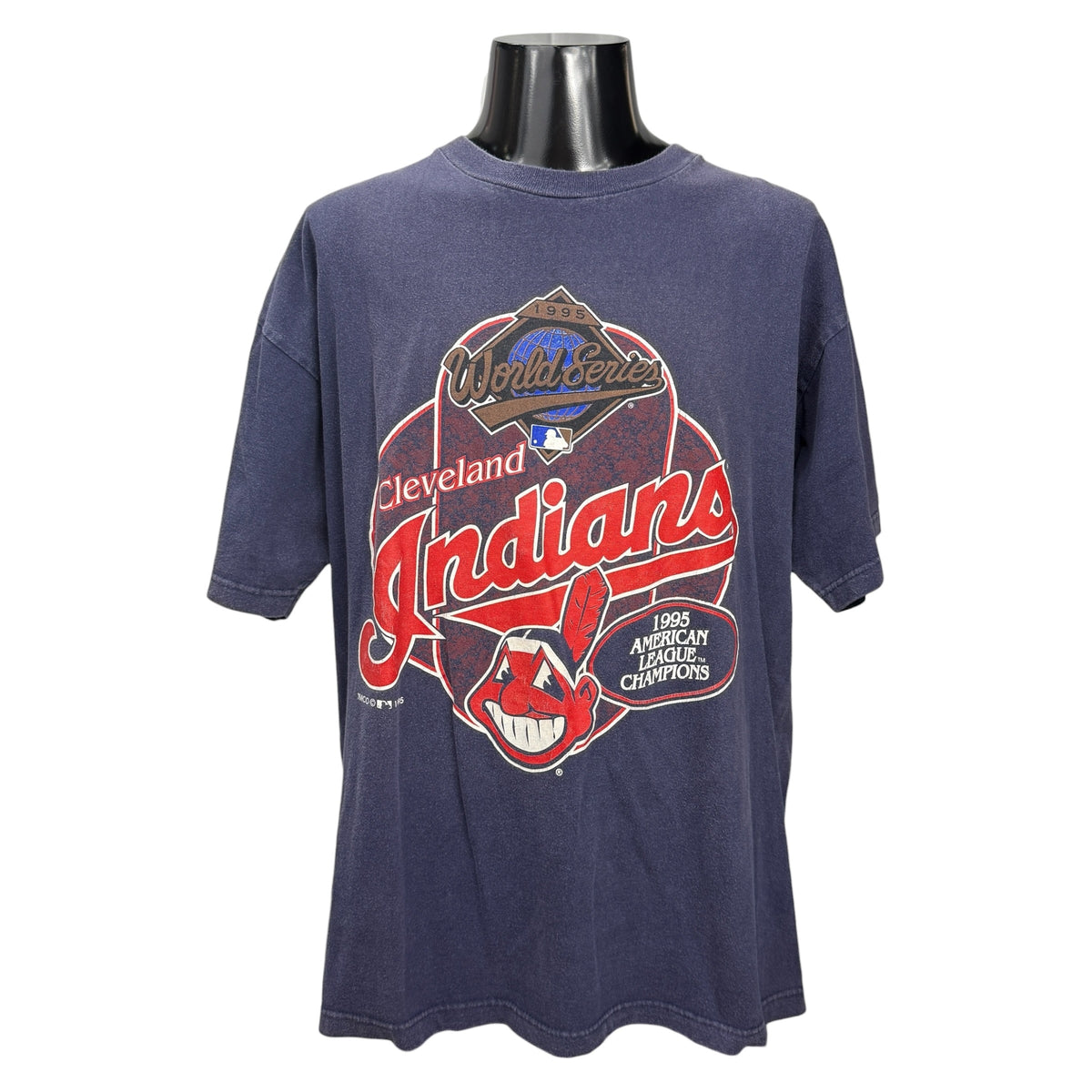 CLEVELAND INDIANS 90s 95 WORLD SERIES T-Shirt Size XL