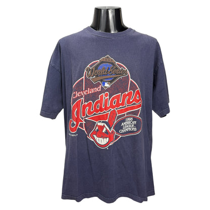 CLEVELAND INDIANS 90s 95 WORLD SERIES T-Shirt Size XL