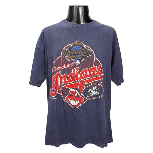 CLEVELAND INDIANS 90s 95 WORLD SERIES T-Shirt Size XL