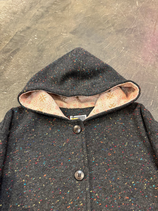 YOUTH BATH Gray Hooded Button Up Shirt Size S