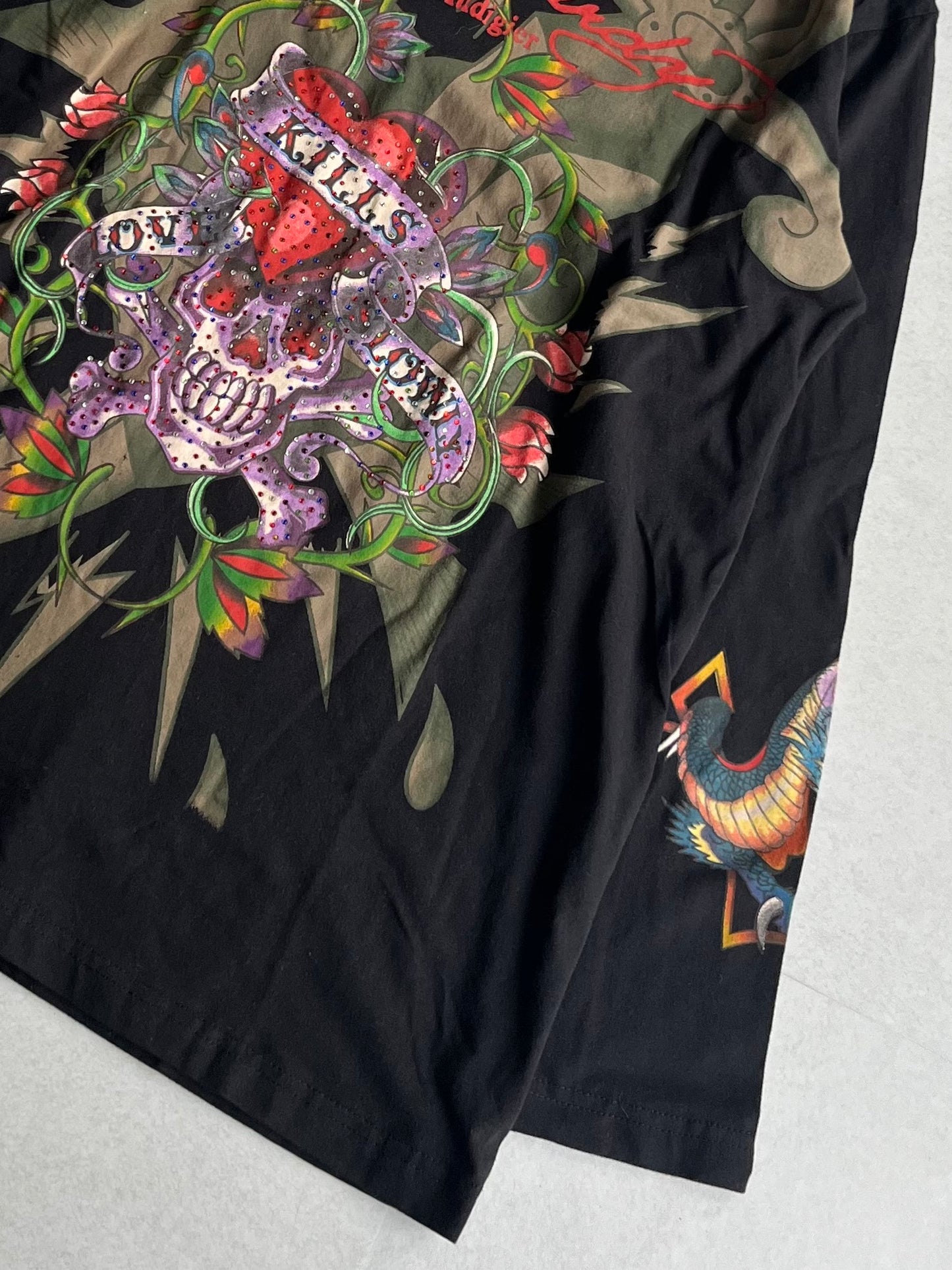 Ed Hardy Skull Long Sleeve Tee Black Size XL