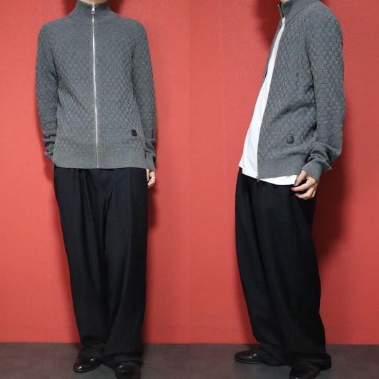 Louis Vuitton Gray Damier Leather Patch Drivers Knit Size M