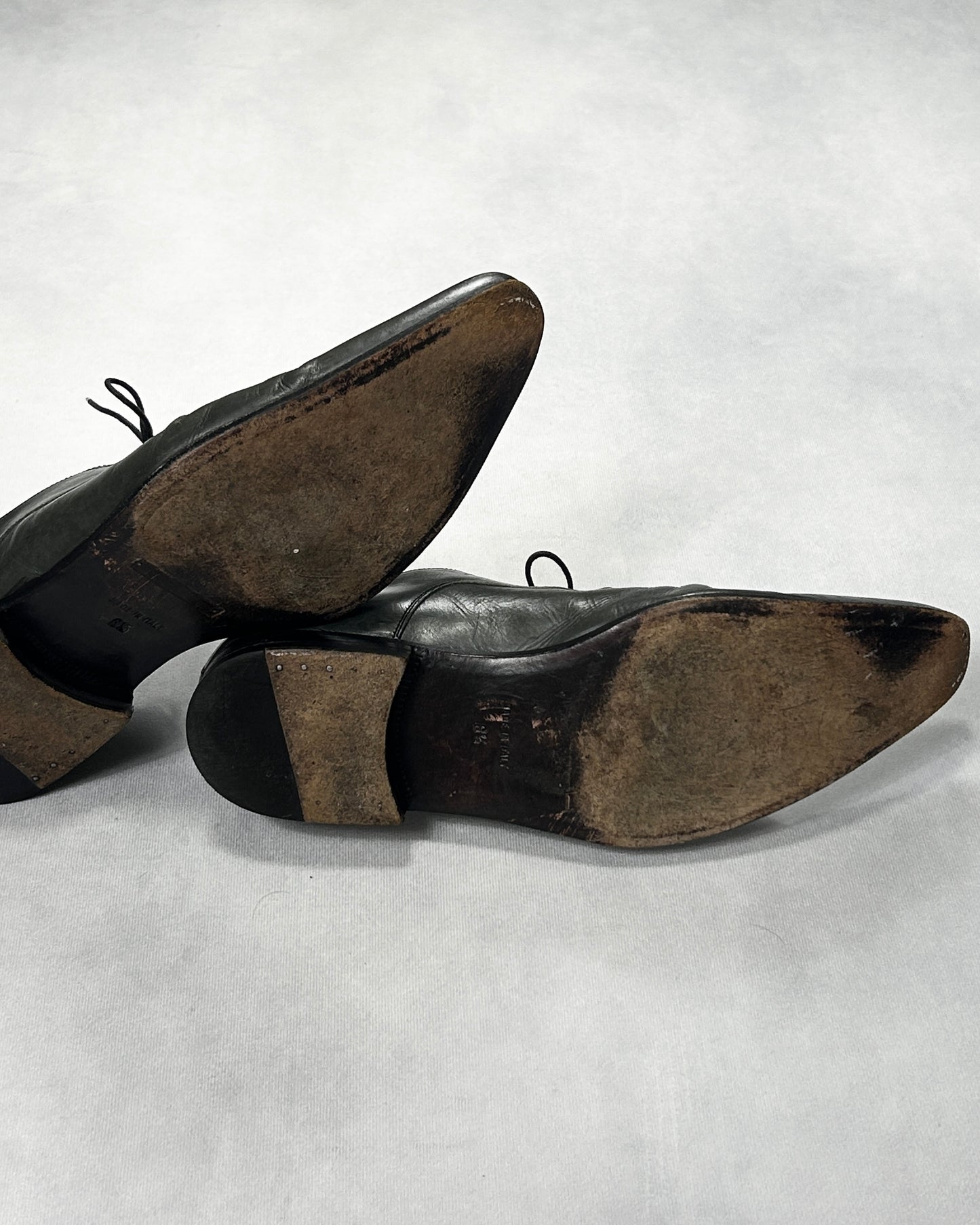 Dolce & Gabbana Plain Toe Leather Derby Shoes Black Size 13
