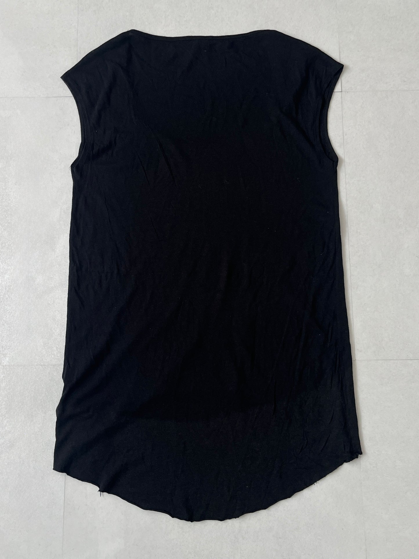 Helmut Lang Black Cotton Rayon Asymmetric Tank Top Size P
