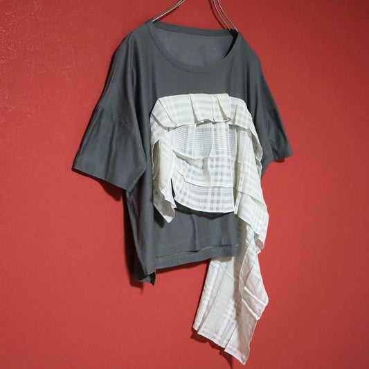 Y's Reconstructed Frill T-Shirt Size 2