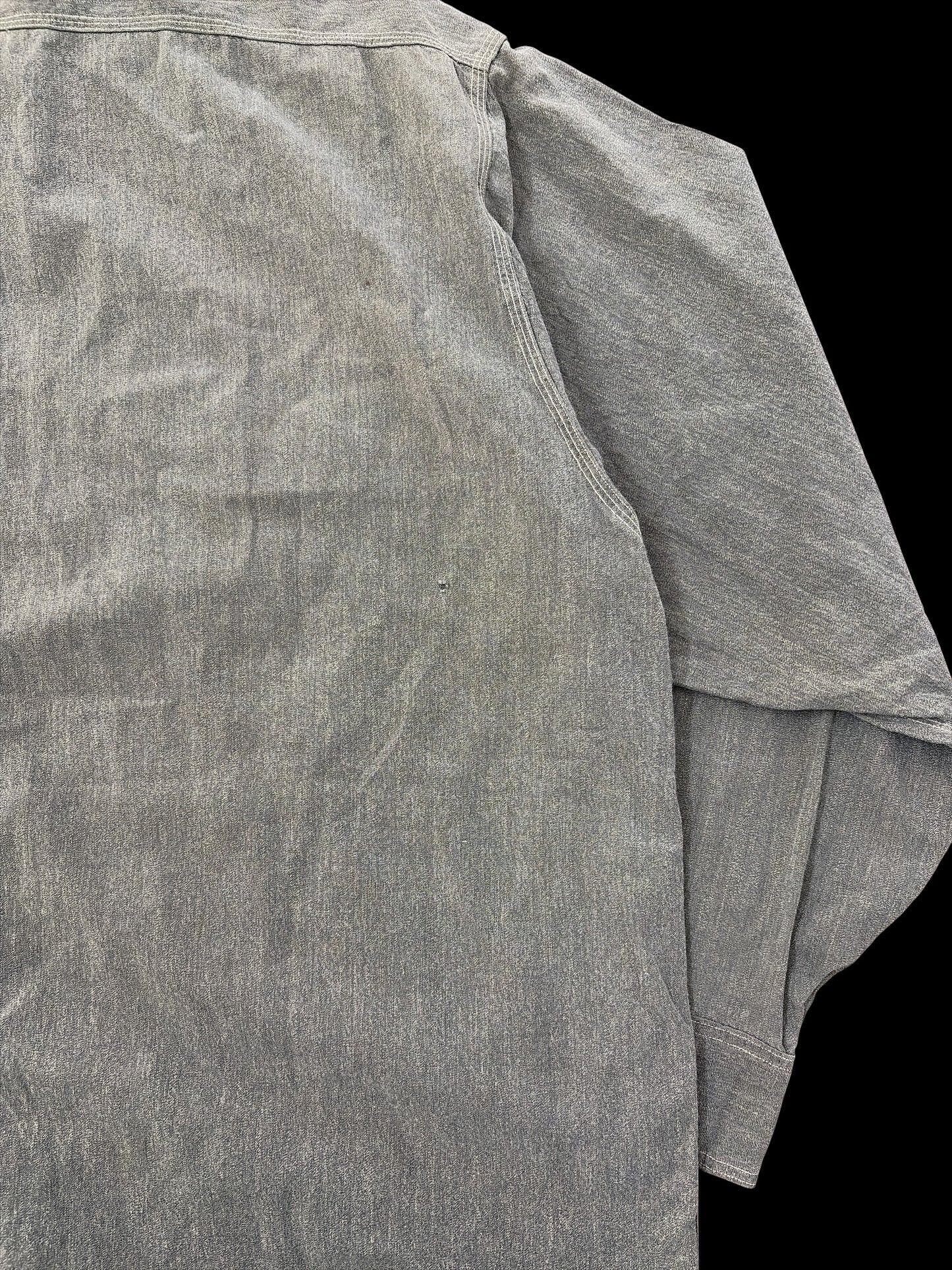 SUPER BIG-MAC 40s Black Chambray Shirt Size XXL