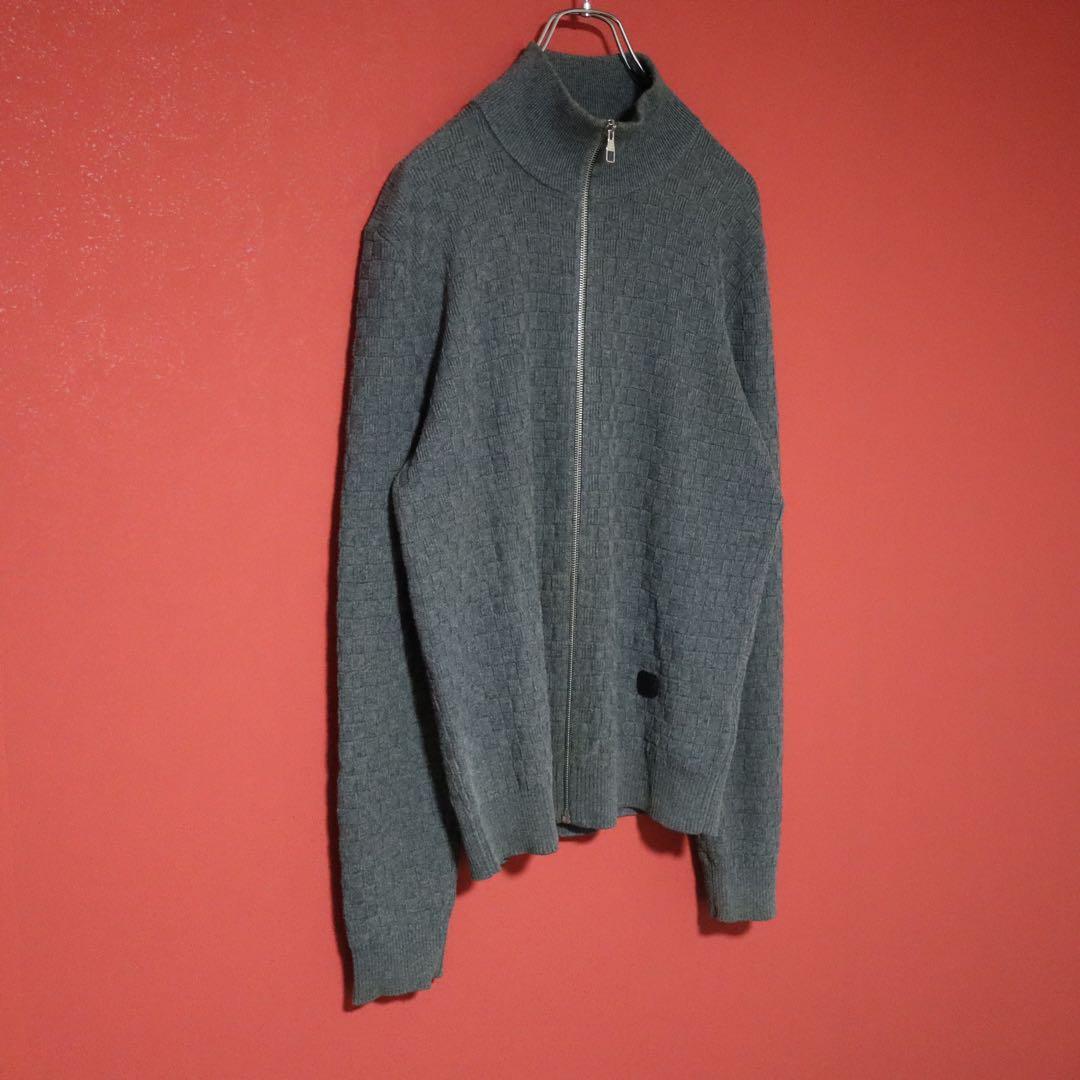 Louis Vuitton Gray Damier Leather Patch Drivers Knit Size M