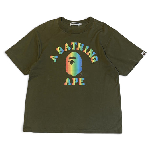 A BATHING APE College Logo S/S T-Shirt Size M