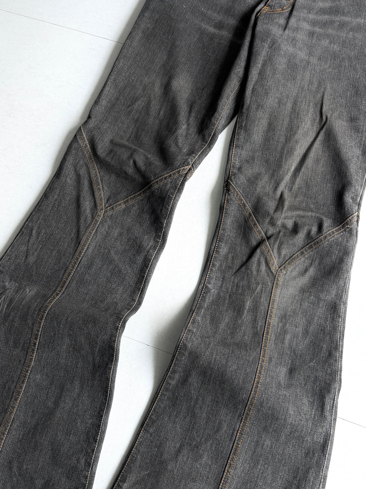 TORNADO MART Panel Seam Black Flare Jeans Size L