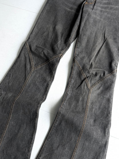 TORNADO MART Panel Seam Black Flare Jeans Size L