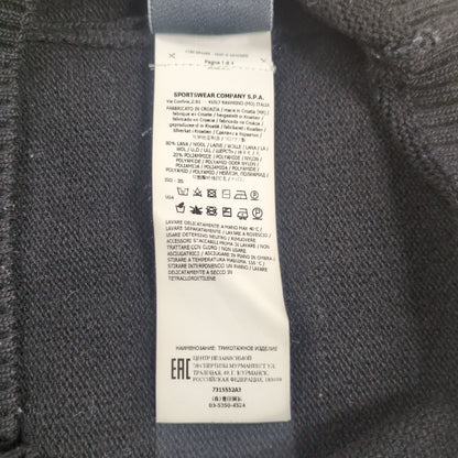 STONE ISLAND Logo Patch Crew Neck Wool Sweater Black Size L