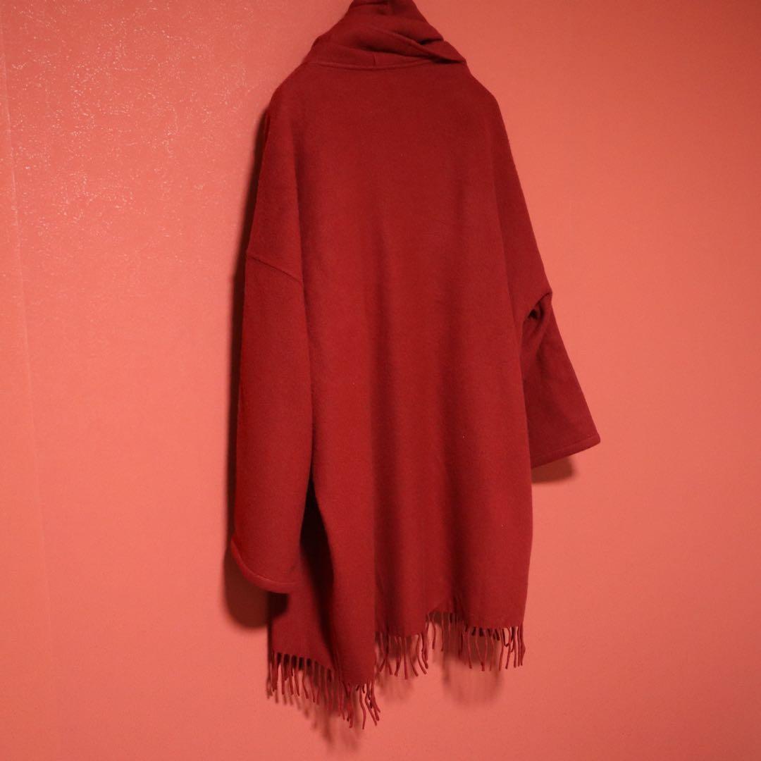 Salvatore Ferragamo Red Cashmere Poncho Cardigan Size FREE