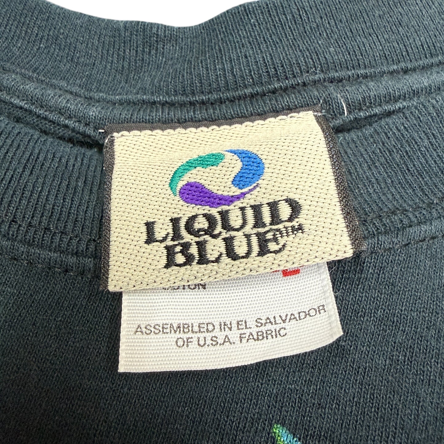 LIQUID BLUE 00s Green Dragon All Over Print T-Shirt Size L