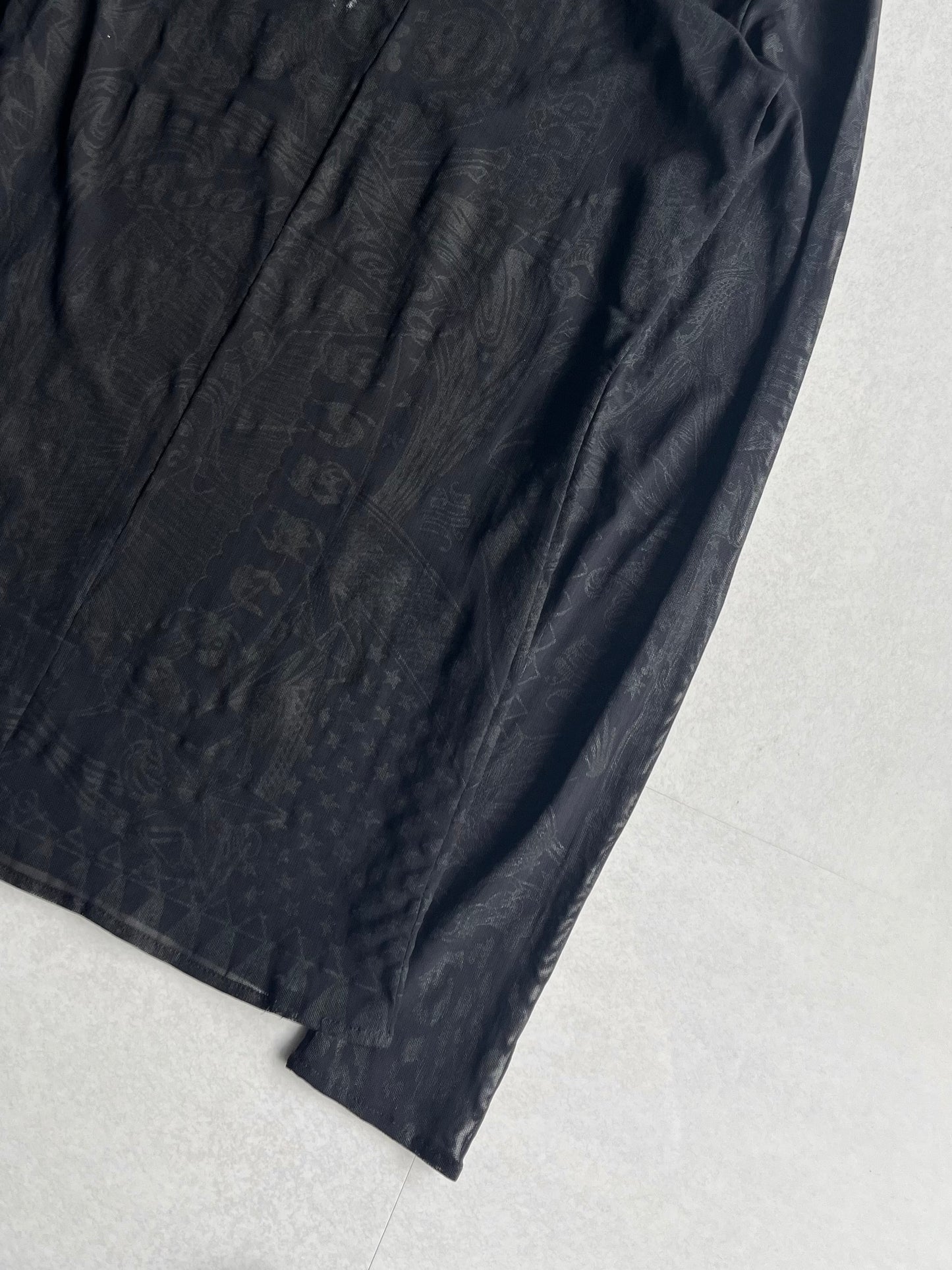 Givenchy Black See-Through Henley Shirt Size XXS